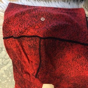Red and black lululemon leggings